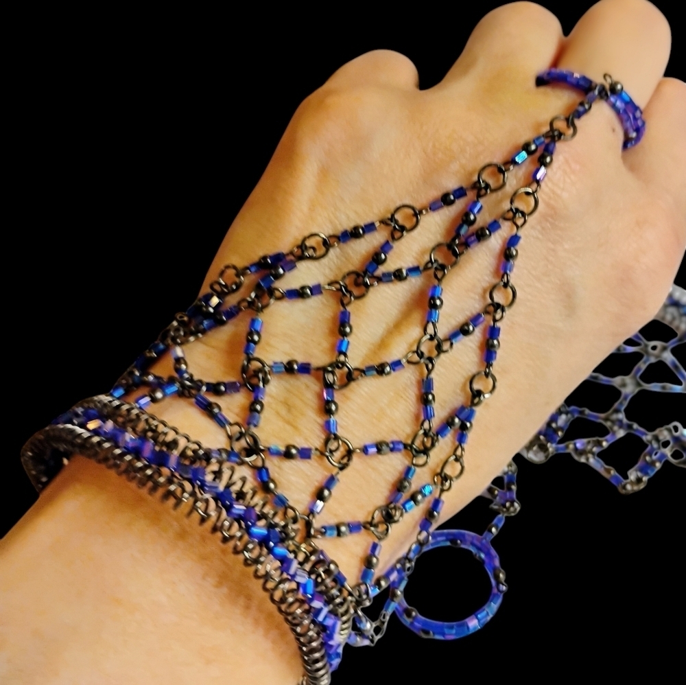 Blue Bead Vintage Handmade from‎ India Bracelet Sleeve